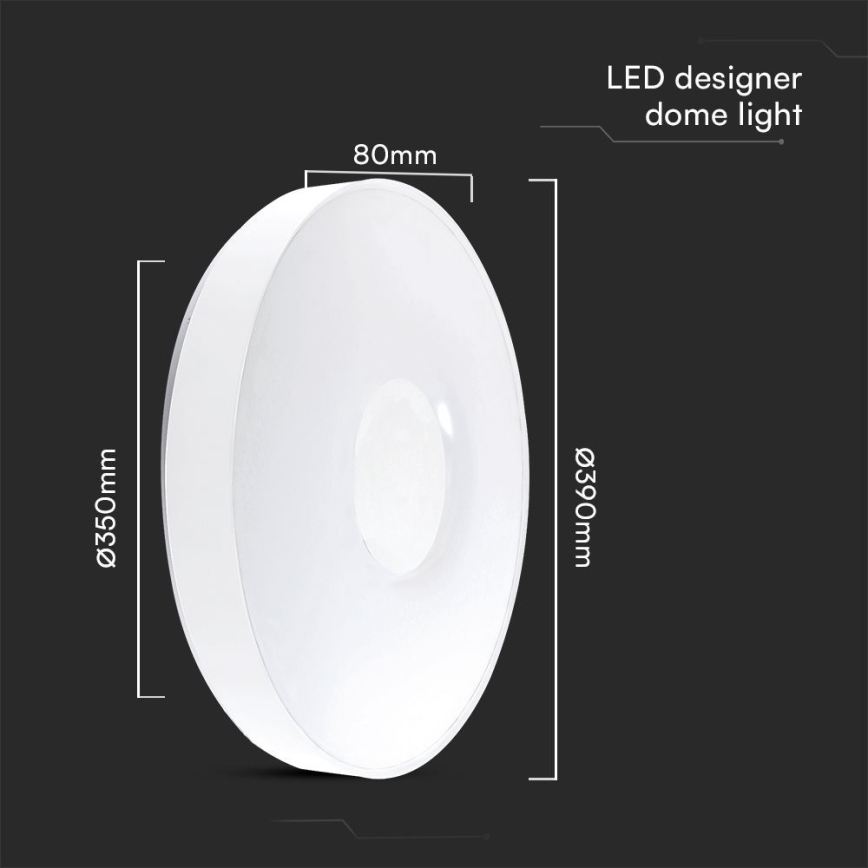 LED Plafon ściemnialny LED/40W/230V 3000-6500K 39 cm biały + pilot zdalnego sterowania