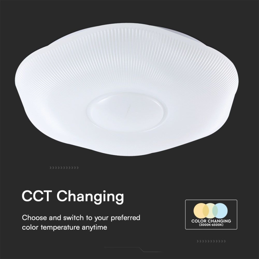 LED Plafon ściemnialny LED/40W/230V 3000-6500K 40 cm biały + pilot zdalnego sterowania