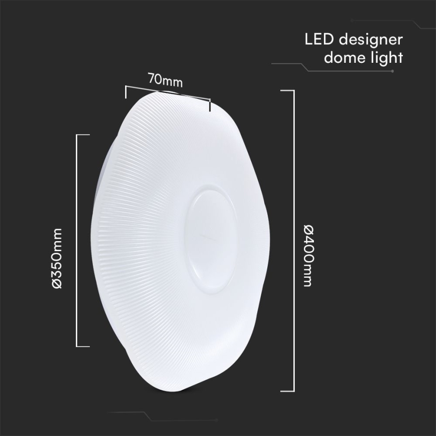 LED Plafon ściemnialny LED/40W/230V 3000-6500K 40 cm biały + pilot zdalnego sterowania