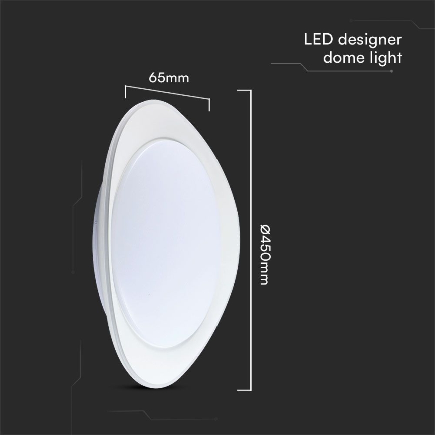 LED Plafon ściemnialny LED/40W/230V 3000-6500K 45 cm biały + pilot zdalnego sterowania