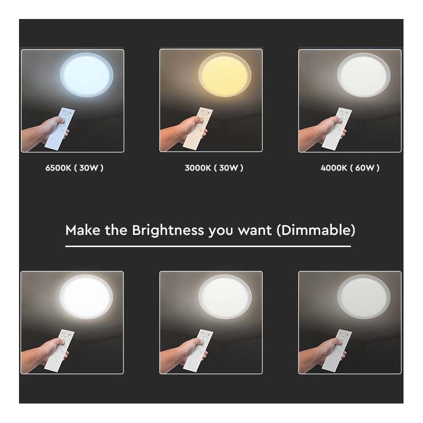 LED Plafon ściemnialny LED/40W/230V 3000K/4000K/6500K + pilot