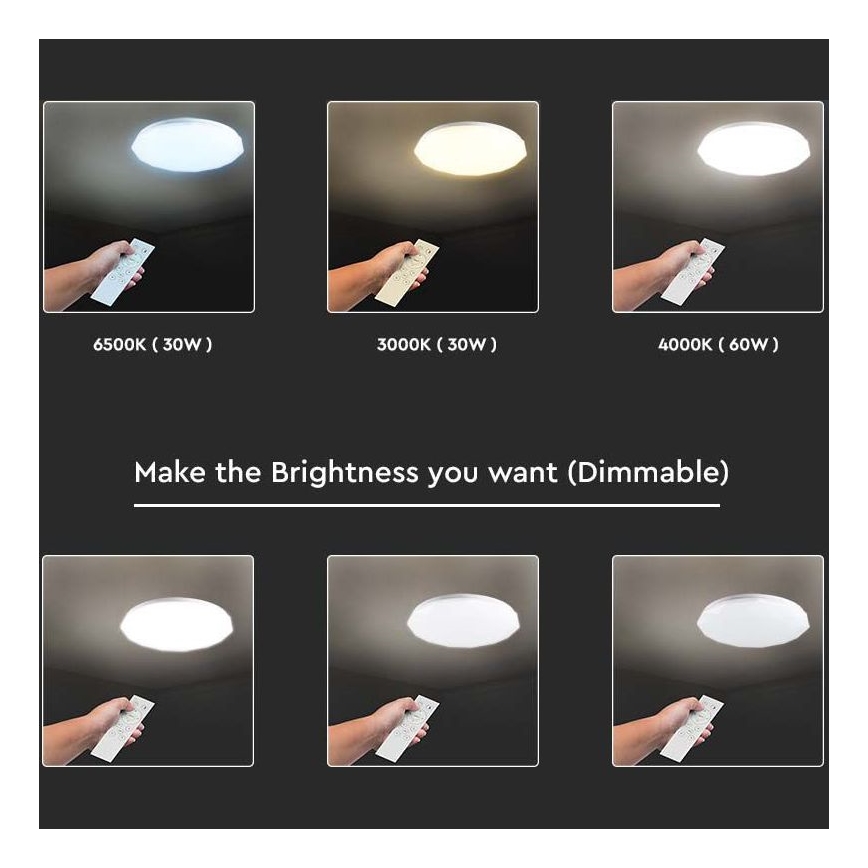 LED Plafon ściemnialny LED/40W/230V 3000K/4000K/6500K + pilot