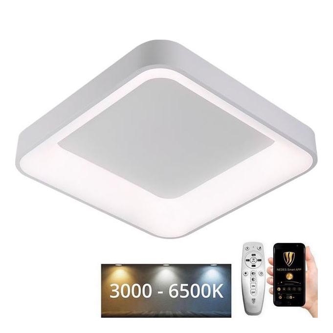 LED Plafon ściemnialny LED/45W/230V 3000-6500K biała + pilot zdalnego sterowania