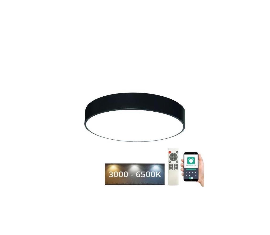 LED Plafon ściemnialny LED/50W/230V 3000-6500K czarny + pilot zdalnego sterowania