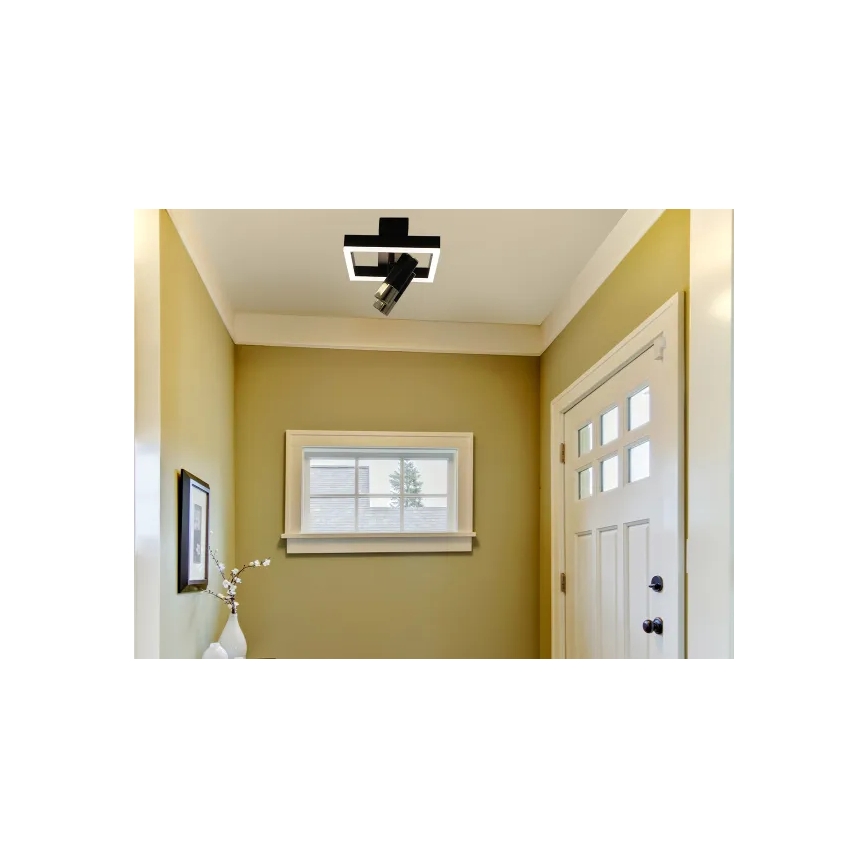 LED Plafon ściemnialny LED/50W/230V 3000-6500K czarny + pilot zdalnego sterowania
