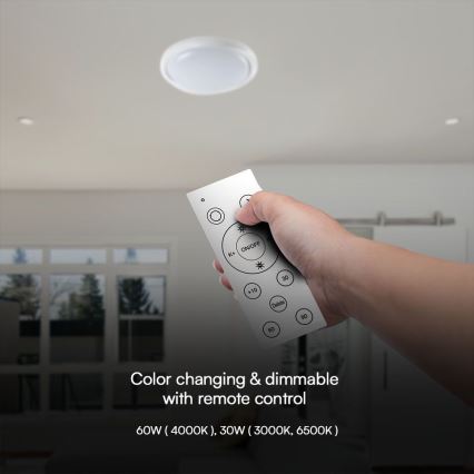 LED Plafon ściemnialny LED/60W/230V 3000-6500K 49,2 cm biały + pilot zdalnego sterowania