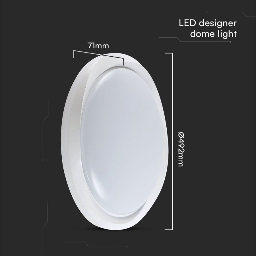 LED Plafon ściemnialny LED/60W/230V 3000-6500K 49,2 cm biały + pilot zdalnego sterowania