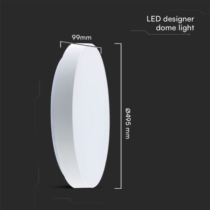 LED Plafon ściemnialny LED/60W/230V 3000-6500K 49,5 cm biały + pilot zdalnego sterowania