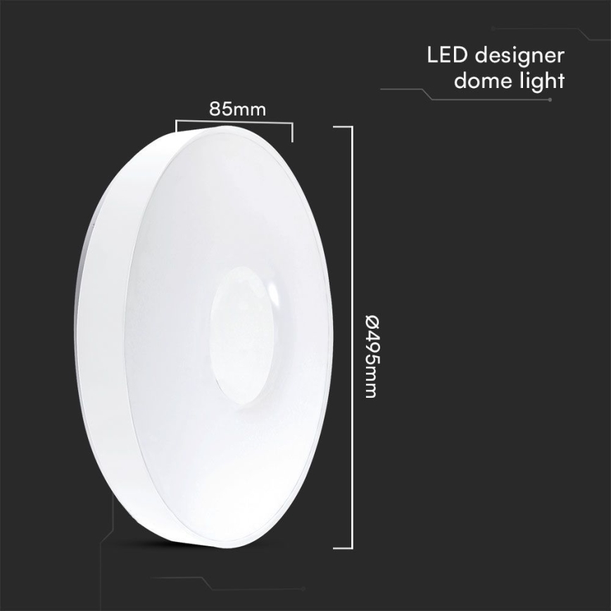 LED Plafon ściemnialny LED/60W/230V 3000-6500K 49,5 cm biały + pilot zdalnego sterowania