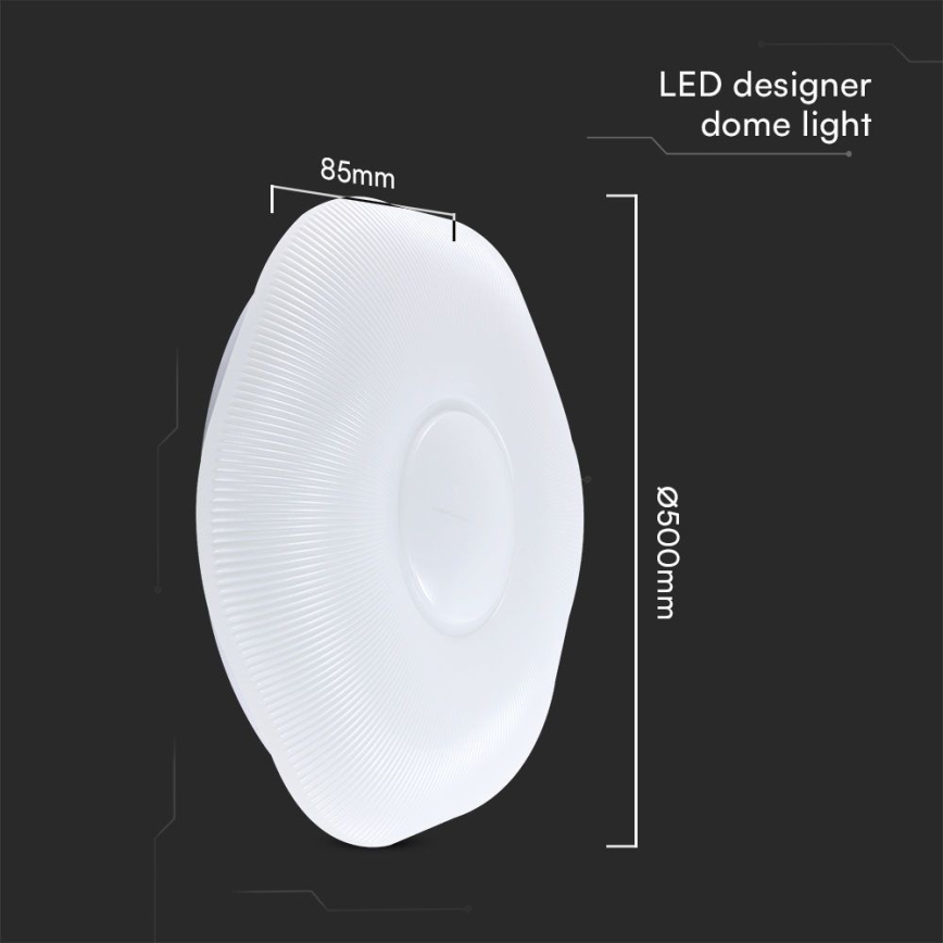 LED Plafon ściemnialny LED/60W/230V 3000-6500K 50 cm biały + pilot zdalnego sterowania
