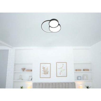LED Plafon ściemnialny LED/60W/230V 3000-6500K czarny + pilot zdalnego sterowania