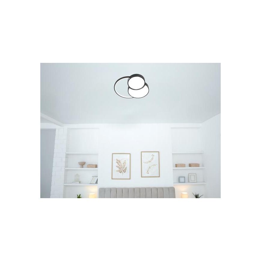 LED Plafon ściemnialny LED/60W/230V 3000-6500K czarny + pilot zdalnego sterowania