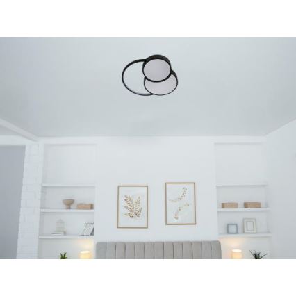 LED Plafon ściemnialny LED/60W/230V 3000-6500K czarny + pilot zdalnego sterowania