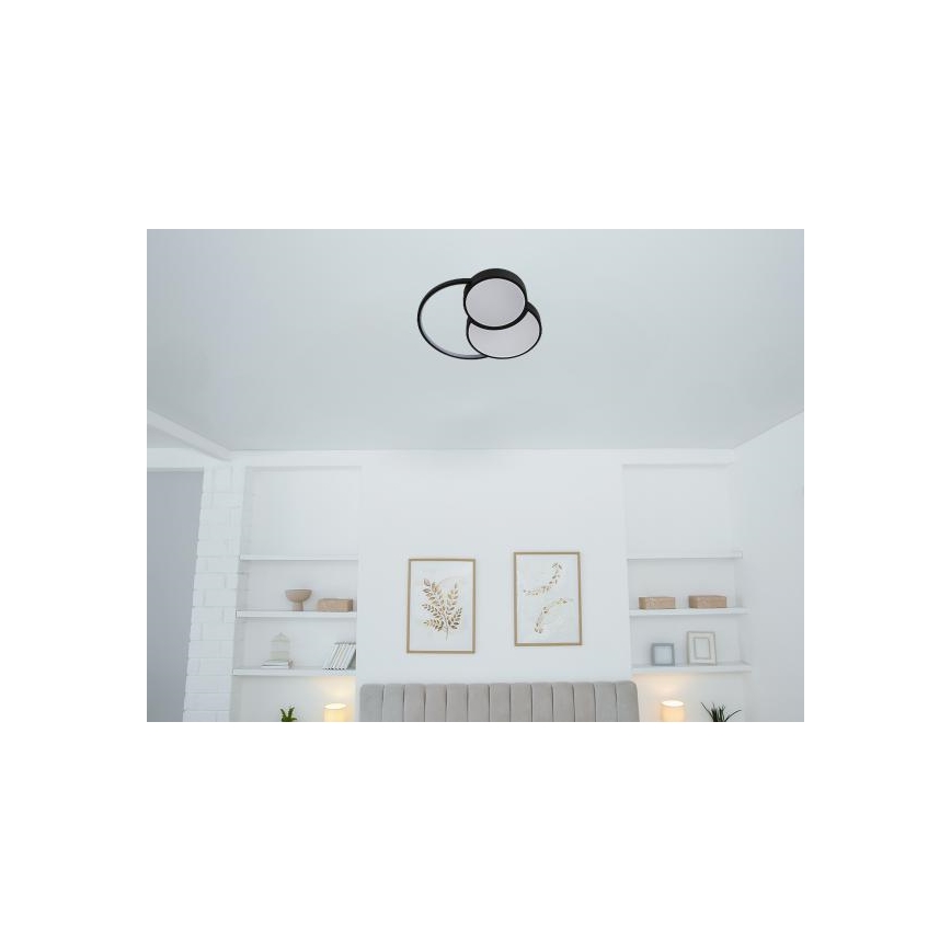 LED Plafon ściemnialny LED/60W/230V 3000-6500K czarny + pilot zdalnego sterowania