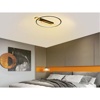 LED Plafon ściemnialny LED/60W/230V 3000-6500K czarny + pilot zdalnego sterowania