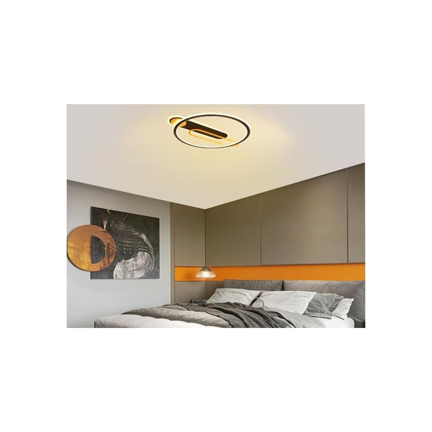 LED Plafon ściemnialny LED/60W/230V 3000-6500K czarny + pilot zdalnego sterowania