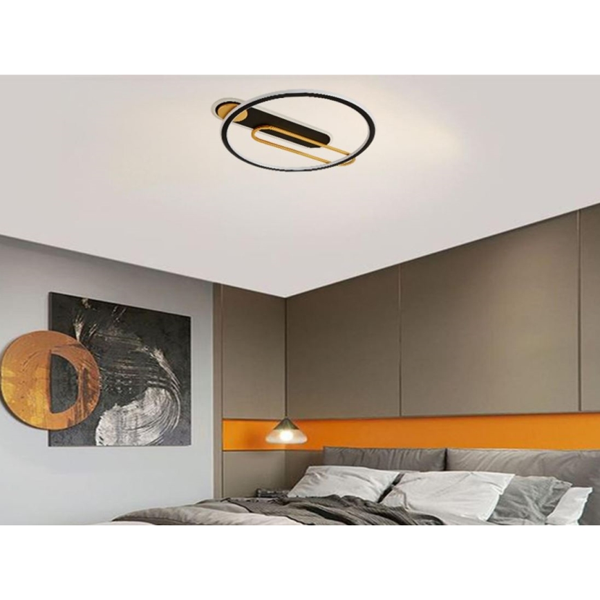 LED Plafon ściemnialny LED/60W/230V 3000-6500K czarny + pilot zdalnego sterowania