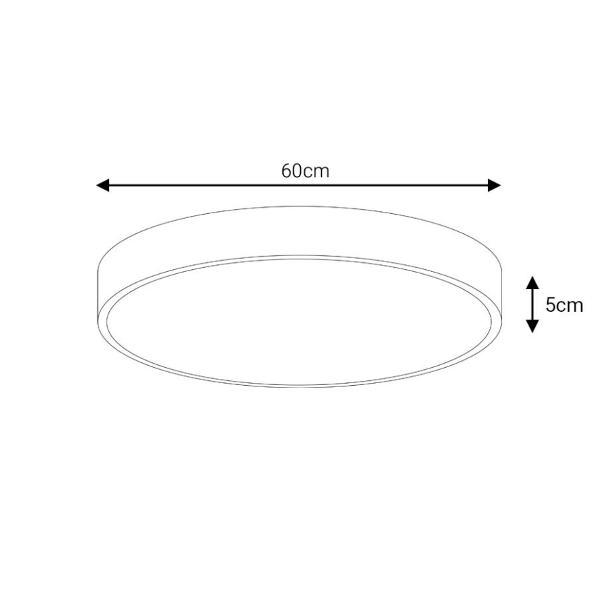 LED Plafon ściemnialny LED/60W/230V 3000-6500K śr. 60 cm biały + pilot zdalnego sterowania
