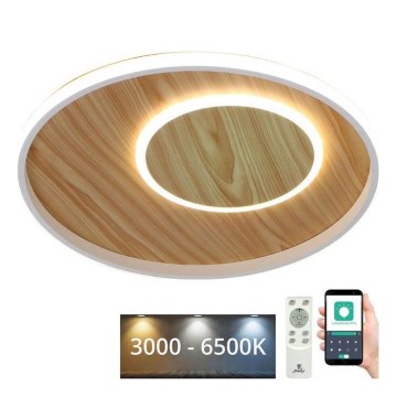 LED Plafon ściemnialny LED/65W/230V 3000-6500K brązowy + pilot zdalnego sterowania