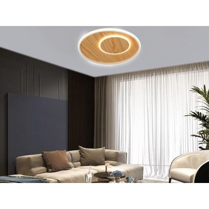 LED Plafon ściemnialny LED/65W/230V 3000-6500K brązowy + pilot zdalnego sterowania