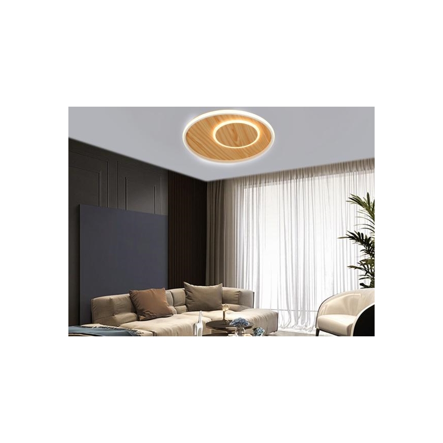 LED Plafon ściemnialny LED/65W/230V 3000-6500K brązowy + pilot zdalnego sterowania