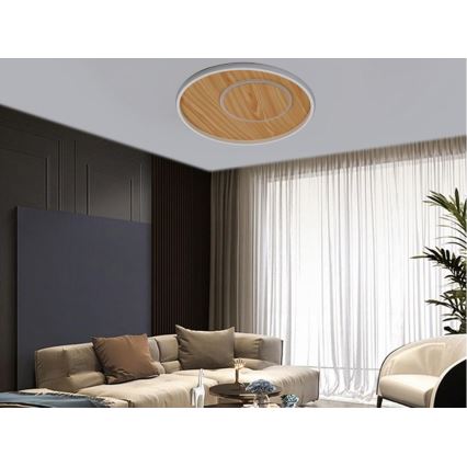 LED Plafon ściemnialny LED/65W/230V 3000-6500K brązowy + pilot zdalnego sterowania