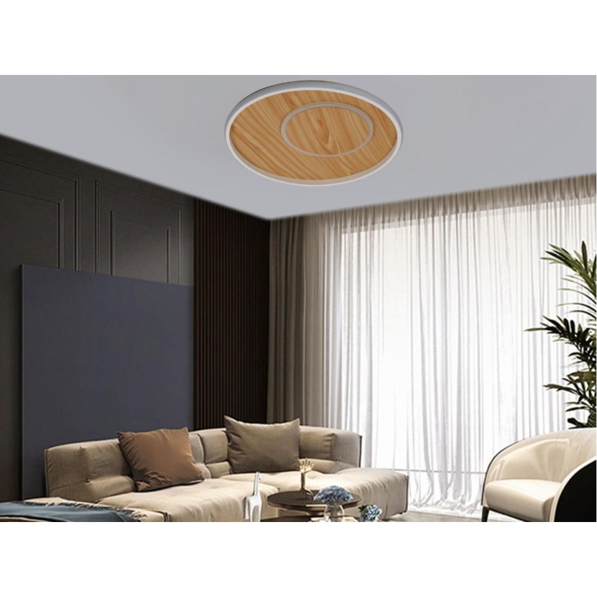 LED Plafon ściemnialny LED/65W/230V 3000-6500K brązowy + pilot zdalnego sterowania