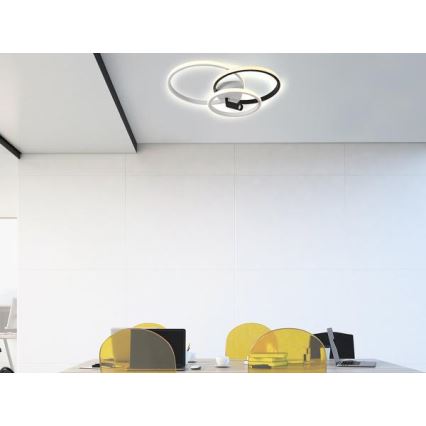 LED Plafon ściemnialny LED/70W/230V 3000-6500K biały/czarny + pilot zdalnego sterowania