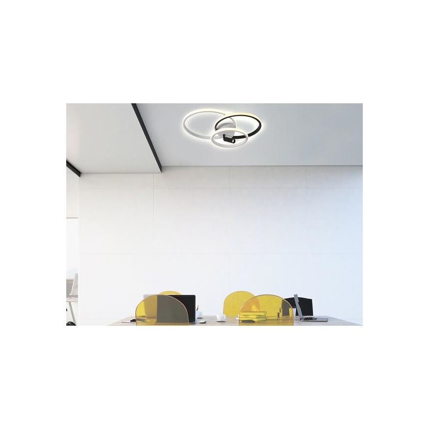 LED Plafon ściemnialny LED/70W/230V 3000-6500K biały/czarny + pilot zdalnego sterowania