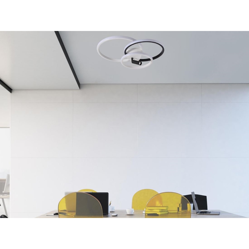 LED Plafon ściemnialny LED/70W/230V 3000-6500K biały/czarny + pilot zdalnego sterowania