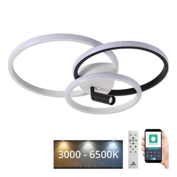 LED Plafon ściemnialny LED/70W/230V 3000-6500K biały/czarny + pilot zdalnego sterowania