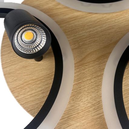 LED Plafon ściemnialny LED/70W/230V 3000-6500K czarny/brązowy + pilot zdalnego sterowania