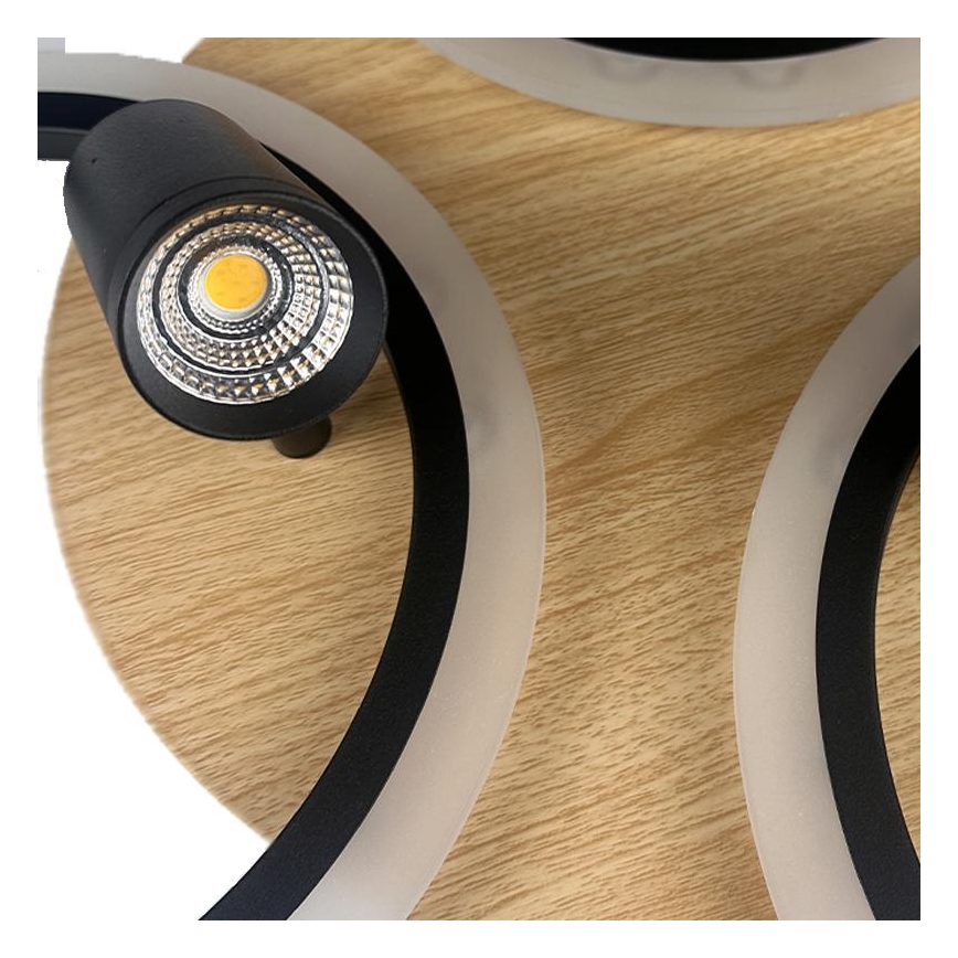 LED Plafon ściemnialny LED/70W/230V 3000-6500K czarny/brązowy + pilot zdalnego sterowania