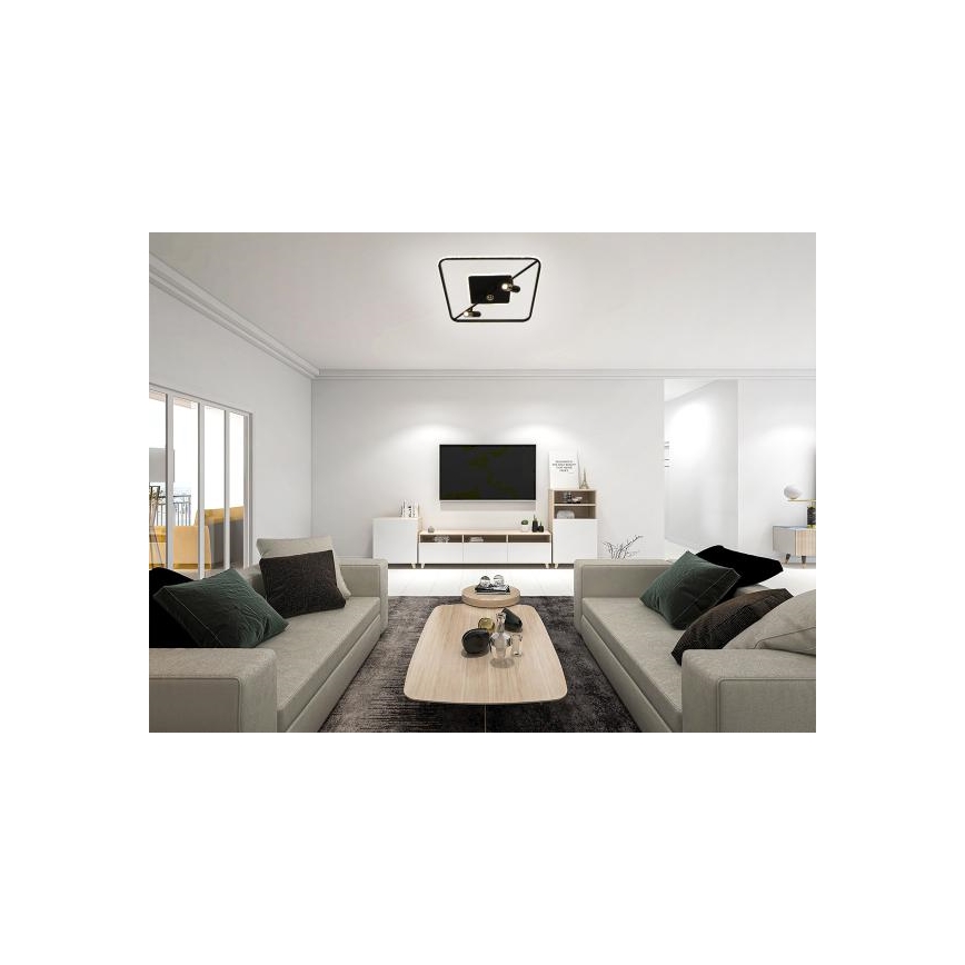 LED Plafon ściemnialny LED/70W/230V 3000-6500K czarny + pilot zdalnego sterowania