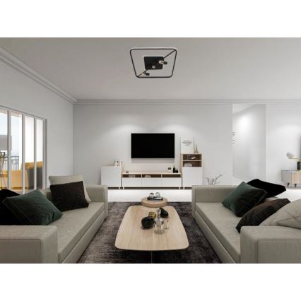 LED Plafon ściemnialny LED/70W/230V 3000-6500K czarny + pilot zdalnego sterowania