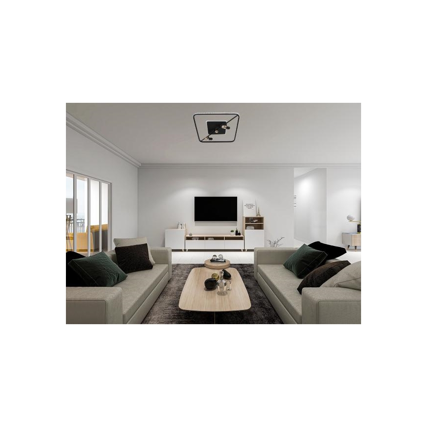 LED Plafon ściemnialny LED/70W/230V 3000-6500K czarny + pilot zdalnego sterowania