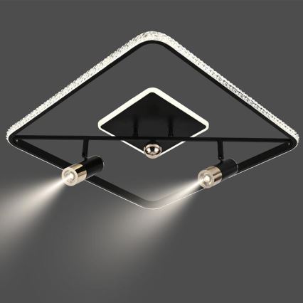 LED Plafon ściemnialny LED/70W/230V 3000-6500K czarny + pilot zdalnego sterowania