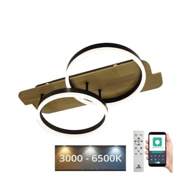 LED Plafon ściemnialny LED/70W/230V 3000-6500K dąb + pilot zdalnego sterowania