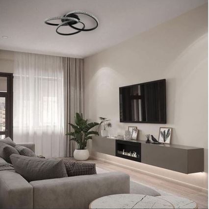 LED Plafon ściemnialny LED/70W/230V 3000-6500K czarny + pilot zdalnego sterowania