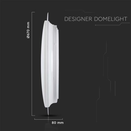 LED Plafon ściemnialny LED/72W/230V 3000-6500K śr. 67 cm biały + zdalne sterowanie