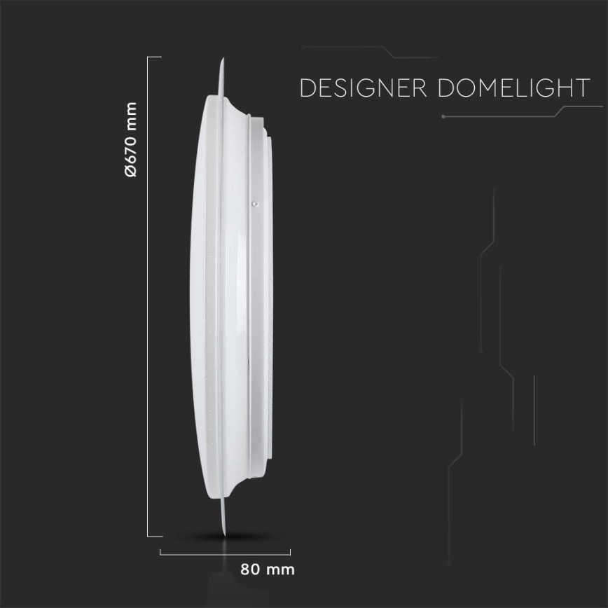 LED Plafon ściemnialny LED/72W/230V 3000-6500K śr. 67 cm biały + zdalne sterowanie