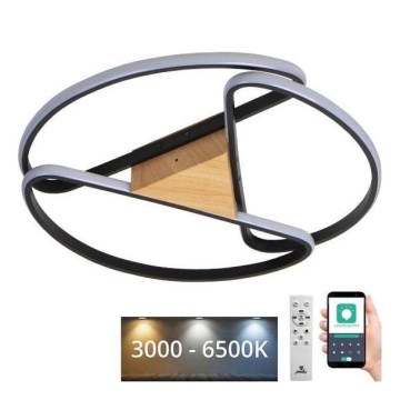 LED Plafon ściemnialny LED/75W/230V 3000-6500K brązowy/czarny + pilot zdalnego sterowania