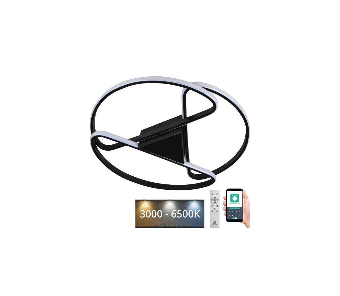 LED Plafon ściemnialny LED/75W/230V 3000-6500K czarny + pilot