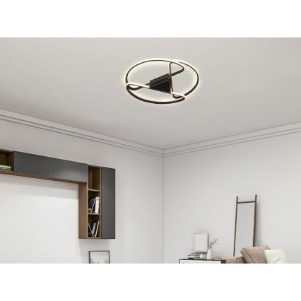 LED Plafon ściemnialny LED/75W/230V 3000-6500K czarny + pilot zdalnego sterowania