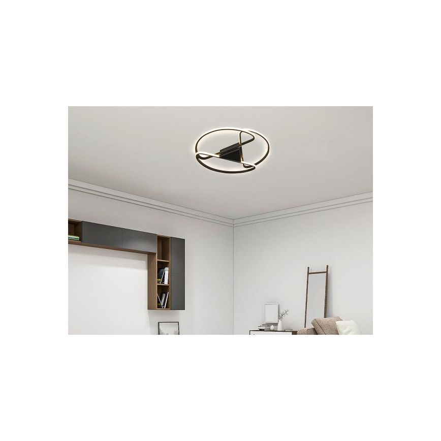 LED Plafon ściemnialny LED/75W/230V 3000-6500K czarny + pilot zdalnego sterowania