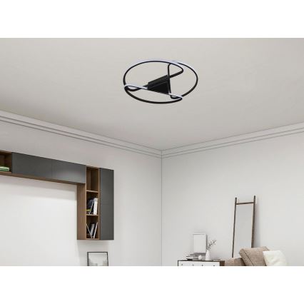 LED Plafon ściemnialny LED/75W/230V 3000-6500K czarny + pilot zdalnego sterowania