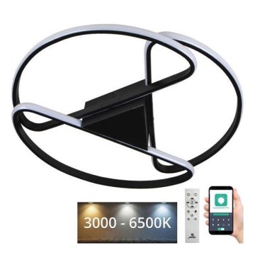 LED Plafon ściemnialny LED/75W/230V 3000-6500K czarny + pilot zdalnego sterowania