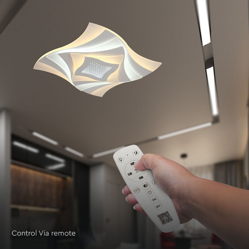 LED Plafon ściemnialny LED/75W/230V 3000-6500K 49,5x49,5 cm + pilot zdalnego sterowania
