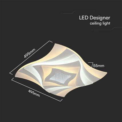 LED Plafon ściemnialny LED/75W/230V 3000-6500K 49,5x49,5 cm + pilot zdalnego sterowania