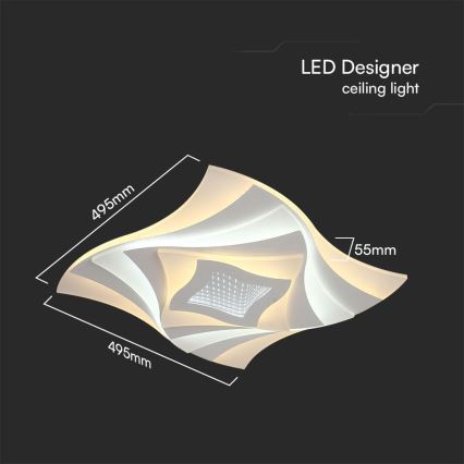 LED Plafon ściemnialny LED/75W/230V 3000-6500K + pilot zdalnego sterowania